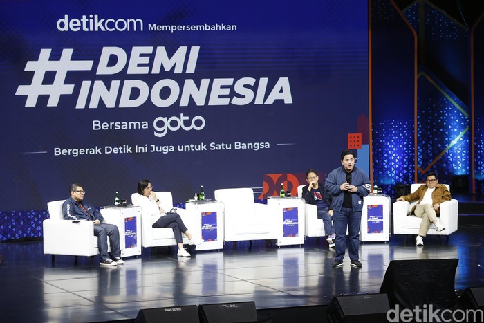 Menkeu Sri Mulyani, Menteri BUMN Erick Thohir, Menkes Budi Gunadi Sadikin dan Wakil Ketua DPR RI Muhaimin Iskandar jadi pembicara di #DemiIndonesia. Begini momennya.