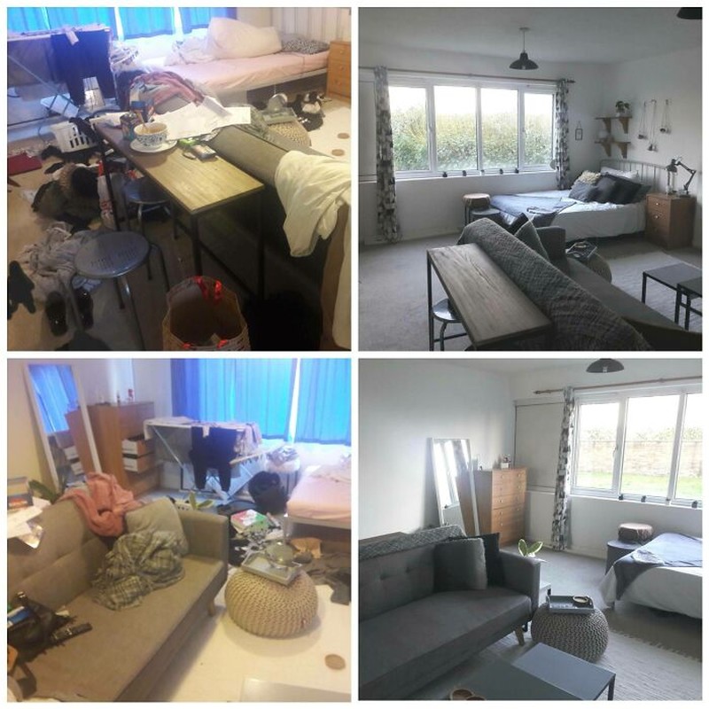 Satisfying banget! potret ruangan berantakan vs saat sudah rapi. Terkadang, ada saja gambar atau keadaan yang membuat kita menikmatinya berulang kali. Salah satunya, potret ruangan yang berantakan vs saat sudah rapi ini.