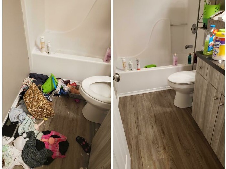Satisfying banget! potret ruangan berantakan vs saat sudah rapi. Terkadang, ada saja gambar atau keadaan yang membuat kita menikmatinya berulang kali. Salah satunya, potret ruangan yang berantakan vs saat sudah rapi ini.