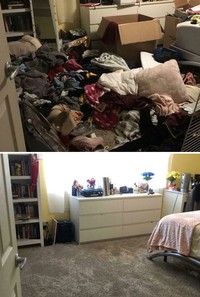 Satisfying banget! potret ruangan berantakan vs saat sudah rapi. Terkadang, ada saja gambar atau keadaan yang membuat kita menikmatinya berulang kali. Salah satunya, potret ruangan yang berantakan vs saat sudah rapi ini.