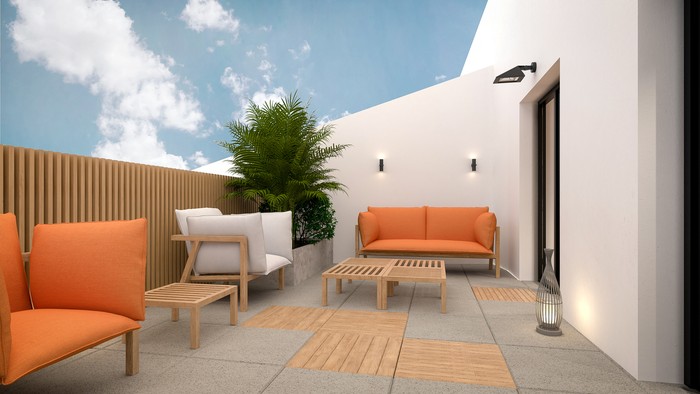 3d render miniature garden, blacony concept.