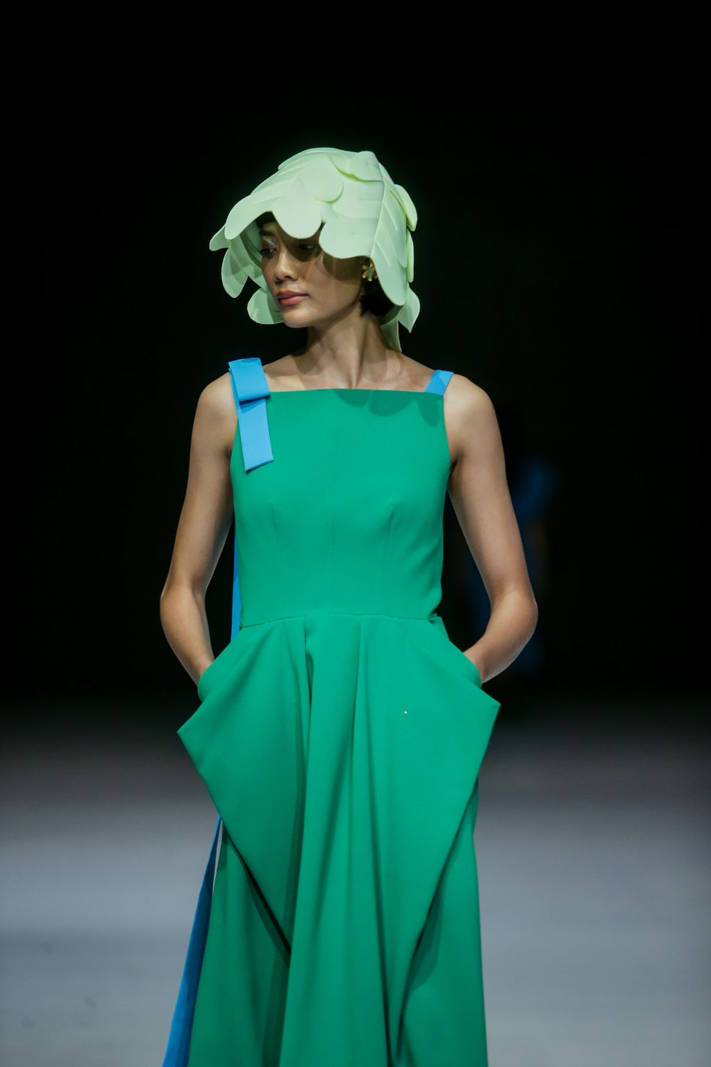 OCTOBER 29: A model walks the runway of Make Over DFK RTW presents 'Fashion Mutation' featuring Peggy Hartanto during Jakarta Fashion Week 2023 in City Hall – Pondok Indah Mall 3, Jakarta.