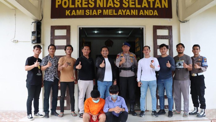 HZ saat diamankan di Polres Nias Selatan. Istimewa