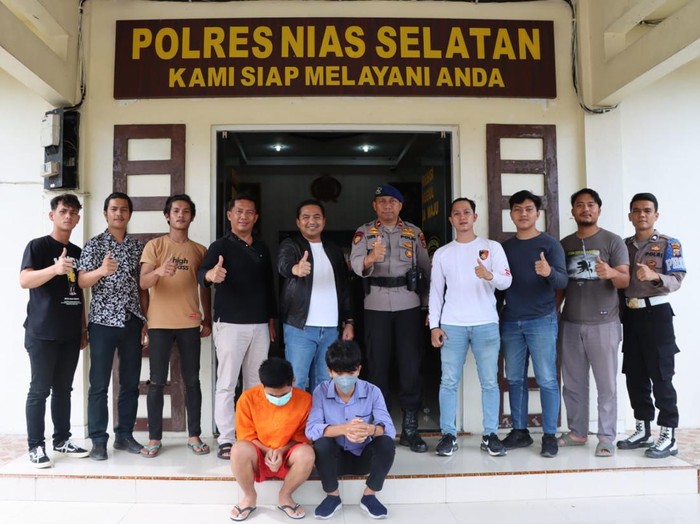HZ saat diamankan di Polres Nias Selatan. Istimewa