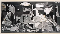 Lukisan Guernica karya Pablo Picasso juga diserang dengan semprotan tulisan Kill Lies All saat dipajang di Museum of Modern Art (MoMA) di New York, AS.  Foto: Istimewa