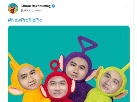 Foto profil Gibran Rakabuming Raka kini berganti Teletubbies, Senin (31/10/2022).