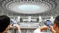 Banyak dari penumpang Shenzhen Metro Line 14 yang terkesima dan mengambil foto langit-langit tersebut.