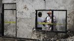 Garis Polisi Melintang di Lokasi Kebakaran Kebayoran Lama