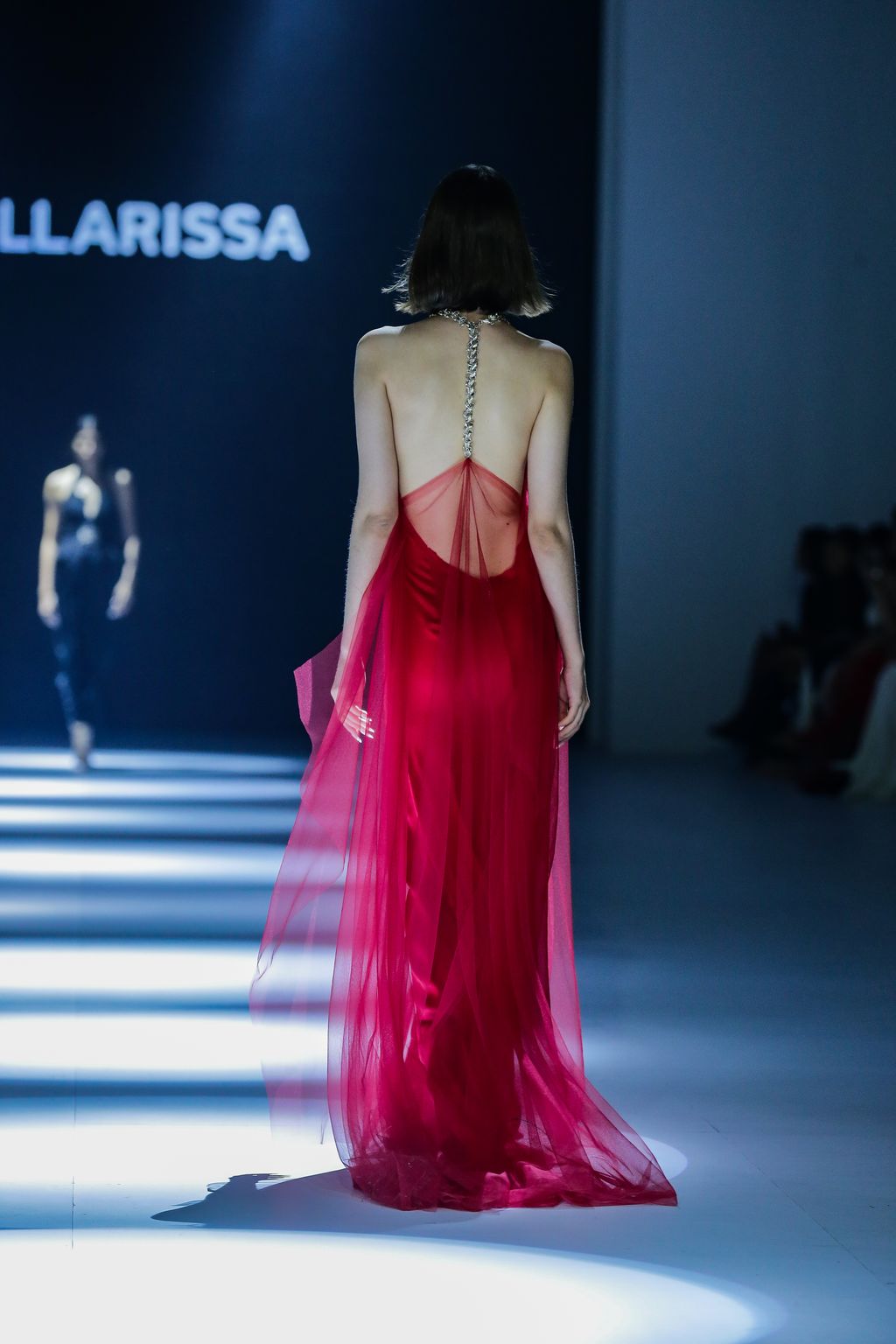 OCTOBER 30: A model walks the runway of Dewi Fashion Knights 'Future Couture' - Couture Designers featuring Stella Rissa during Jakarta Fashion Week 2023 in City Hall – Pondok Indah Mall 3, Jakarta.