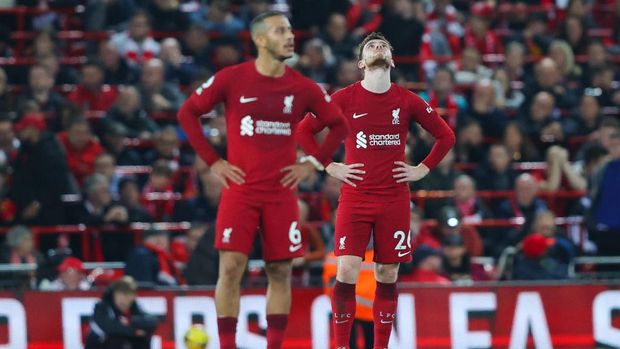LIVERPOOL, ENGLAND - OCTOBER 29: Crysencio Summerville of Leeds celebrates after scoring his side's second goal  during the Premier League match between Liverpool FC and Leeds United at Anfield on October 29, 2022 in Liverpool, England. (Photo by James Gill - Danehouse/Getty Images)