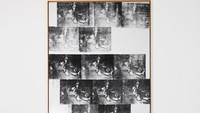 Salah satu karya berjudul White Disaster dari seri bernama Death and Disaster karya Andy Warhol dari tahun 1960-an segera dilelang dengan angka fantastis Rp 1,2 triliun. Foto: Courtesy of Sothebys