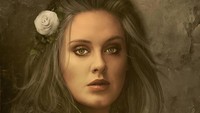 Adele juga tampak menawan dalam lukisan era Renaisans ciptaan seniman asal Prancis, Kyes.  Foto: Courtesy of Kyes/ Instagram