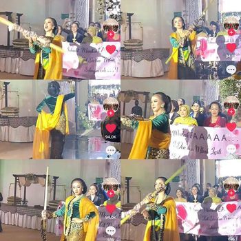 Aksi penggiring pengantin viral di media sosial. Aksi penggiring pengantin viral di media sosial.