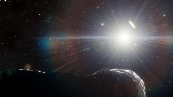 Asteroid yang bersembunyi di balik silau cahaya Matahari
