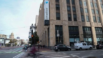 Kantor pusat Twitter berada di jantung kota San Francisco. Ini penampakannya dari luar. Foto: Getty Images