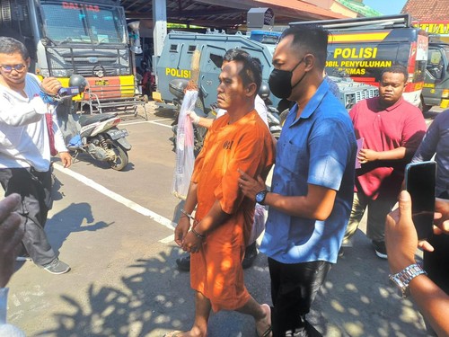 Konfrensi pers kasus suami bunuh istri di Banjar Dinas Dauh Margi, Desa Tirtasari, Kecamatan Banjar, Kabupaten Buleleng, Bali.