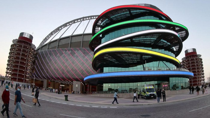A general view shows the newly-inaugurated 3-2-1 Qatar Olympic and Sports Museum in the capital Doha, on March 18, 2022. - Qatar opened one of the world's biggest sports museums with artefacts from some of the most famous Olympic heroes but also gives prominence to local athletes hoping to boost efforts to attract a new generation into sports. (Photo by KARIM JAAFAR / AFP) (Photo by KARIM JAAFAR/AFP via Getty Images)