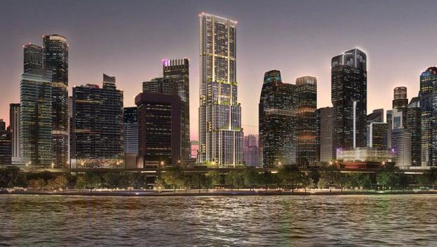 Render Desain Gedung 8 Shenton Way di Singapura