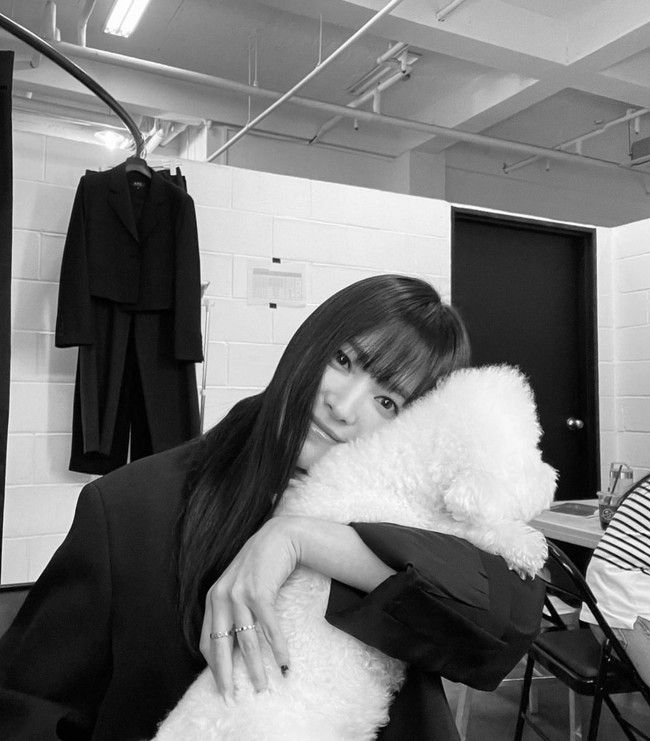 Di balik pemotretannya, Song Hye Kyo terlihat menggemaskan memeluk anjing kesayangannya Ruby. Teman-temannya pun ramai mengomentari penampilannya, “You look younger and younger 😍❤️” “Sis!!!! Your hair is so long now😍😍😍😍” Foto: dok. Instagram @kyo1122
