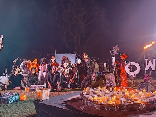 Suasana pesta Halloween di Sol by Melia, Nusa Dua, Badung, Bali, Senin (31/10/2022) malam. (Triwidiyanti/detikBali)