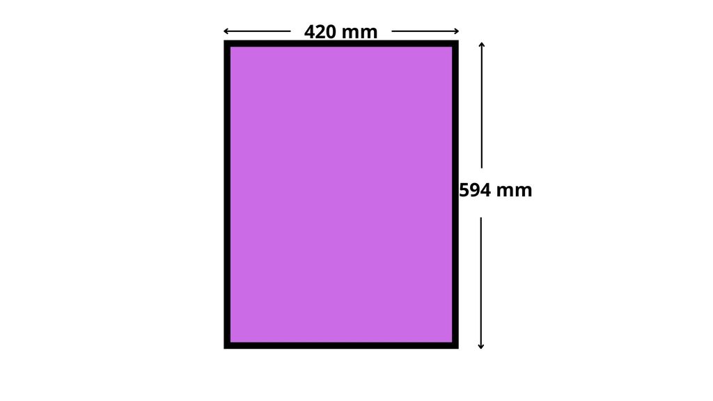 Illustration of A2 paper size.