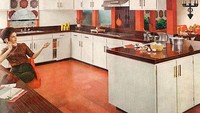 Masuk ke era 1960-1970-an, tren dapur dipengaruhi masa transisi usai Perang Dunia II. Pada masa perang banyak wanita yang menghabiskan waktu mereka di dapur, sehingga desain dapur dibuat lebih modern dengan peralatan yang canggih. Foto: Archive Project/Veterans United