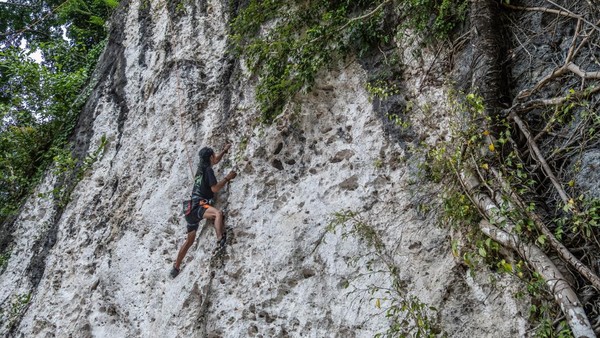 Lokasi tebing ini masih tergolong dekat dengan kota kendari, hanya membutuhkan waktu 1 jam dengan jarak 29 KM melalui jalur batugong, kondisi jalan 90% baik dan mudah untuk dilalui oleh kendaran ruda dua maupun roda empat. (Andry Denisah/Getty Images)  