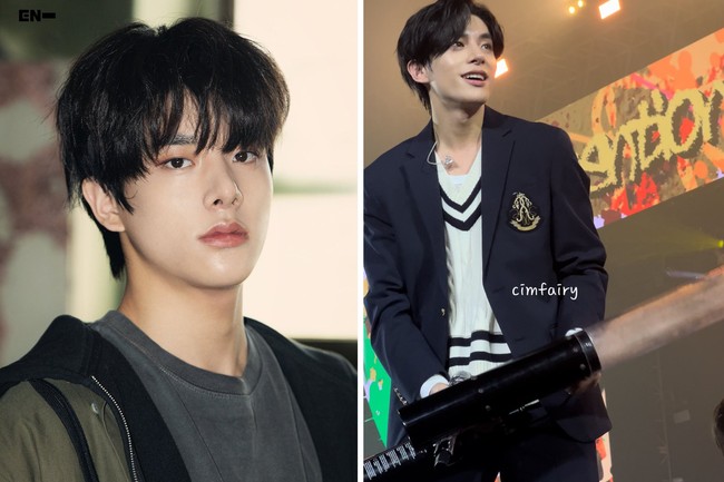 “Soal Jake, aku hanya akan menyalahkan kamera. Hasilnya buruk sampai membuatku ingin menangis. Dia benar-bernar terlihat berbeda dalam kehidupan nyata.. Jake yang dilihat di layar bukan Jake sebenarnya..” tulis seorang netizen Korea menggambarkan penampilan asli Jake ENHYPEN. Foto: dok. Belift Lab, dok. Twitter @cimfairy