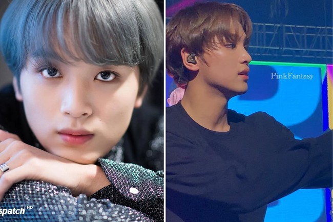 Haechan NCT dikira punya wajah yang bulat. Namun dia ternyata punya rahang yang tegas dan terlihat lebih tampan dari foto-foto dan video yang beredar selama ini. Foto: dok. Dispatch, dok. Twitter @pinkfantasy