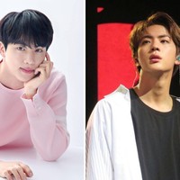 Jin BTS terlihat cantik di depan kamera. Namun saat melihatnya secara langsung, dia terlihat lebih cool. Netizen Korea juga menyorot ukuran wajahnya yang kecil. Foto: dok. BIGHIT MUSIC, dok. Twitter @REAL__SHAZ