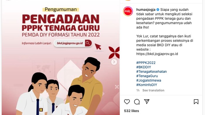 Lowongan kerja PPPK tenaga guru dan kesehatan di Jogja.
