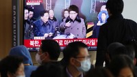 JCS menegaskan bahwa itu menjadi momen pertama sebuah rudal balistik Korut mendarat di dekat perairan Korsel. (AP Photo/Ahn Young-joon)