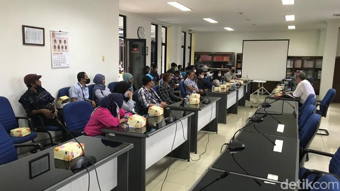 Perwakilan pedagangan Jalan Perwakilan mendatangan DPRD Jogja, Rabu (2/11/2022).