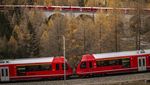 Potret Kereta Terpanjang di Dunia Meliuk-liuk di Pegunungan Swiss