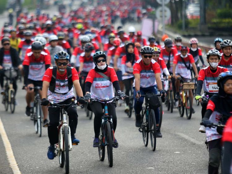 Ribuan Peserta Ikuti Balap Sepeda secara Hybrid