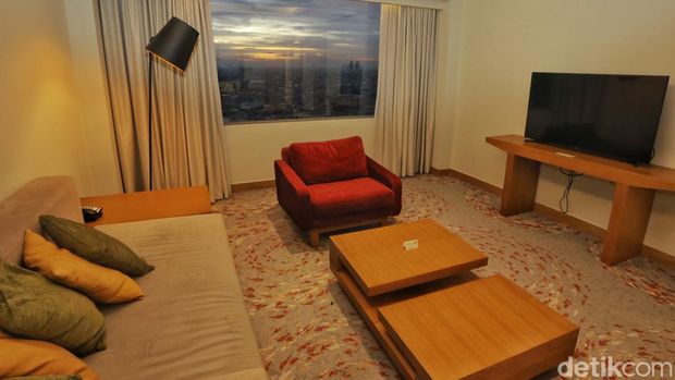 Penampakan kamar di Holiday Inn & Suites Jakarta Gajah Mada, Glodok, Jakarta Barat.