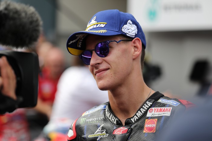 KUALA LUMPUR, MALAYSIA - OCTOBER 23: Fabio Quartararo of France and Monster Energy Yamaha MotoGP Team seen during the MotoGP of Malaysia - Race at Sepang Circuit on October 23, 2022 in Kuala Lumpur, Malaysia. (Photo by Nikolaz Godet ATPImages/Getty Images)