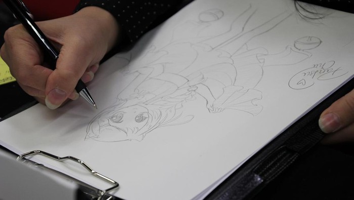 ilustrasi menggambar anime manga.
