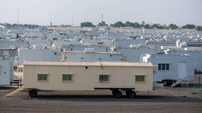 A view shows the Caravan City, an ongoing project to host fans during the Qatar 2022 FIFA World Cup football tournament, in Doha on October 27, 2022. (Photo by Jewel SAMAD / AFP) (Photo by JEWEL SAMAD/AFP via Getty Images)