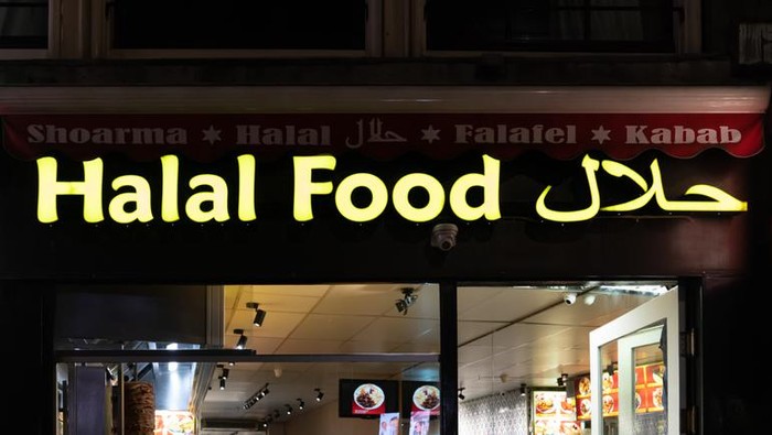 Amsterdam, Holland - October 06 2019: Halal food store.