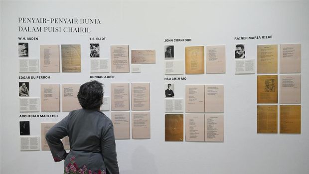 Pameran 100 Tahun Chairil Anwar Berjudul 'Aku Berkisar Antara Mereka' di Komunitas Salihara, Jakarta Selatan.