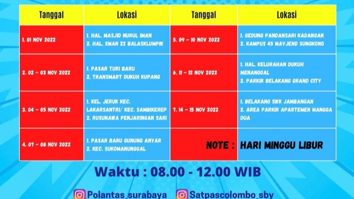 Jadwal SIM Keliling Cak Bhabin Surabaya hingga pertengahan November 2022