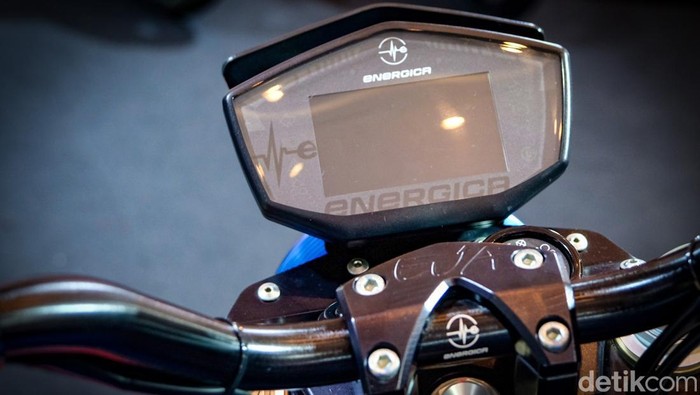 Motor listrik Energica EsseEsse9+ mejeng di pameran IMOS 2022. Motor ini dipakai untuk patwal KTT G20 di Bali. Ini wujudnya.