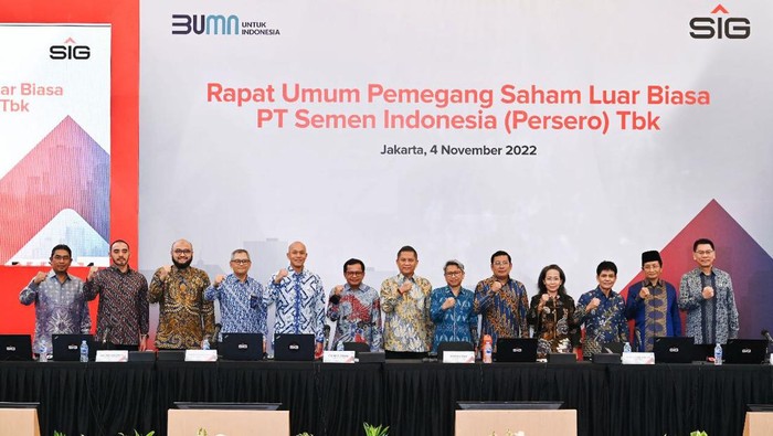 SIG Dapat Restu untuk Terbitkan 1,07 Miliar Saham Baru PT Semen Indonesia (Persero) Tbk menyelenggarakan Rapat Umum Pemegang Saham Luar Biasa (RUPSLB) di Jakarta, Jumat (4/11/2022). Ini hasilnya.