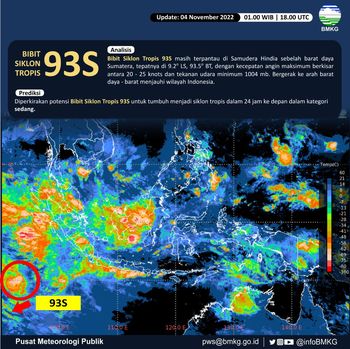 Waspada Bibit Siklon Tropis 93S Terpantau, Begini Penjelasannya!