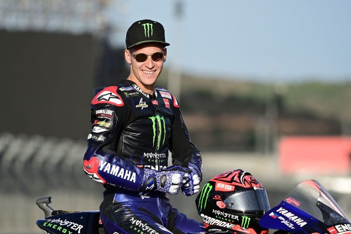 Yamaha French rider Fabio Quartararo poses for a photograph in Valencia on November 3, 2022 ahead of the MotoGP Valencia Grand Prix. - Ducati-rider Bagnaia arrives at the 20th and final race of the season in Valencia with an imposing 23-point lead over last years champion Fabio Quartararo. (Photo by JAVIER SORIANO / AFP) (Photo by JAVIER SORIANO/AFP via Getty Images)