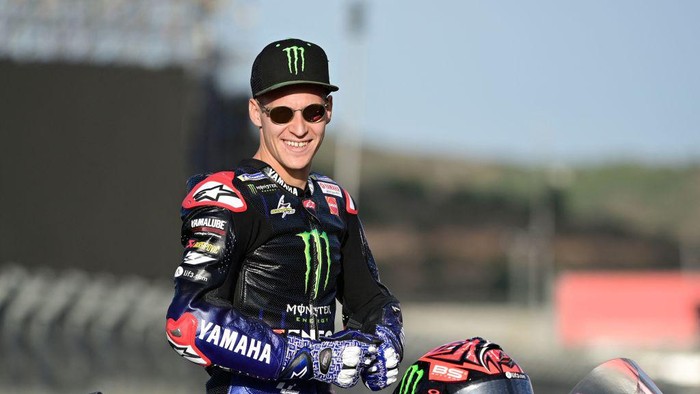 Yamaha French rider Fabio Quartararo poses for a photograph in Valencia on November 3, 2022 ahead of the MotoGP Valencia Grand Prix. - Ducati-rider Bagnaia arrives at the 20th and final race of the season in Valencia with an imposing 23-point lead over last years champion Fabio Quartararo. (Photo by JAVIER SORIANO / AFP) (Photo by JAVIER SORIANO/AFP via Getty Images)