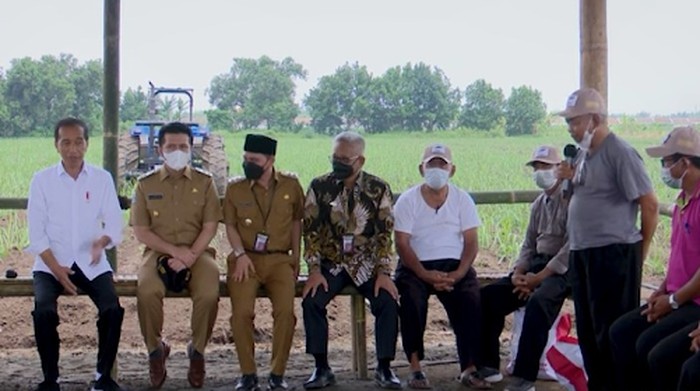 Jokowi Bareng Petani Tebu di Mojokerto