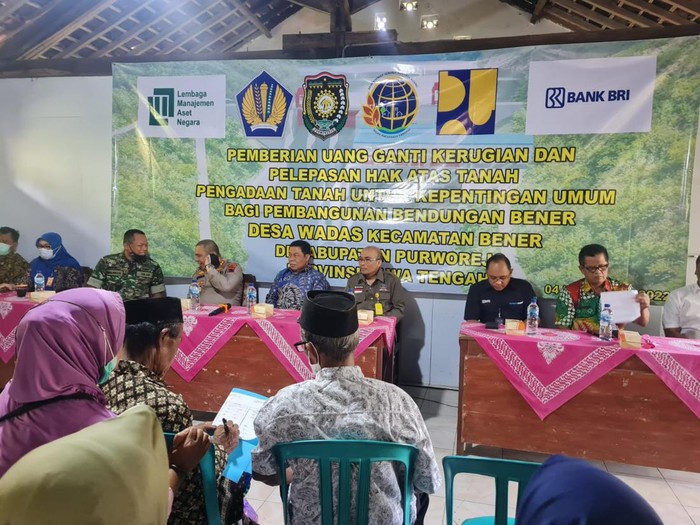 Pencairan ganti rugi Warga Wadas terdampak Bedungan Bener, Purworejo.