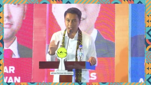 Sekjen BPP HIPMI Bagas Adhadirgha dalam debat Calon Ketua Umum HIPMI di Labuan Bajo, Jumat (4/11/2022) malam. (Istimewa)